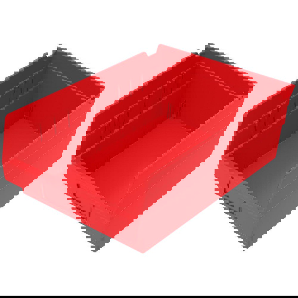 Plastic Hopper Shelf Bin: Red